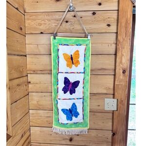 Vintage Quilted Butterfly Wall Hanging Nursery Decor Kids Handmade Baby Child